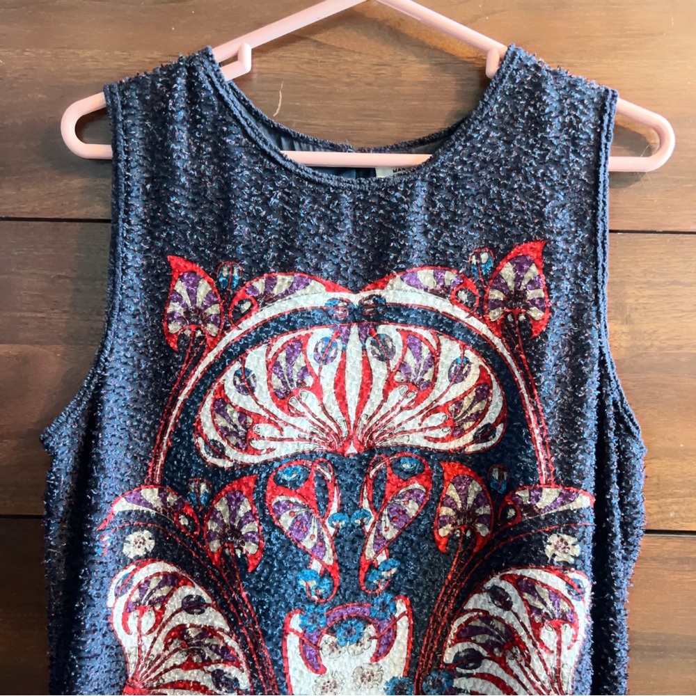 Max Studio Graphic Mini Dress Blue and Red - Picture 2 of 8